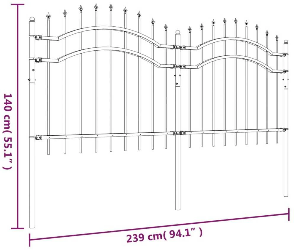 Sodo tvora su smailiomis viršūnėmis, juoda, 140cm, plienas