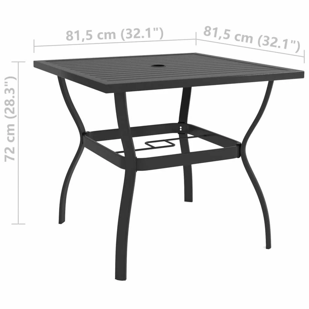 Lauko baldų komplektas Sodo valgomojo komplektas, 3 dalių, tekstilenas ir plienas
