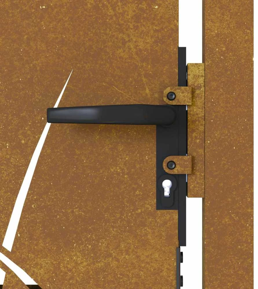 Sodo vartai, 105x105cm, corten plienas, žolės dizaino