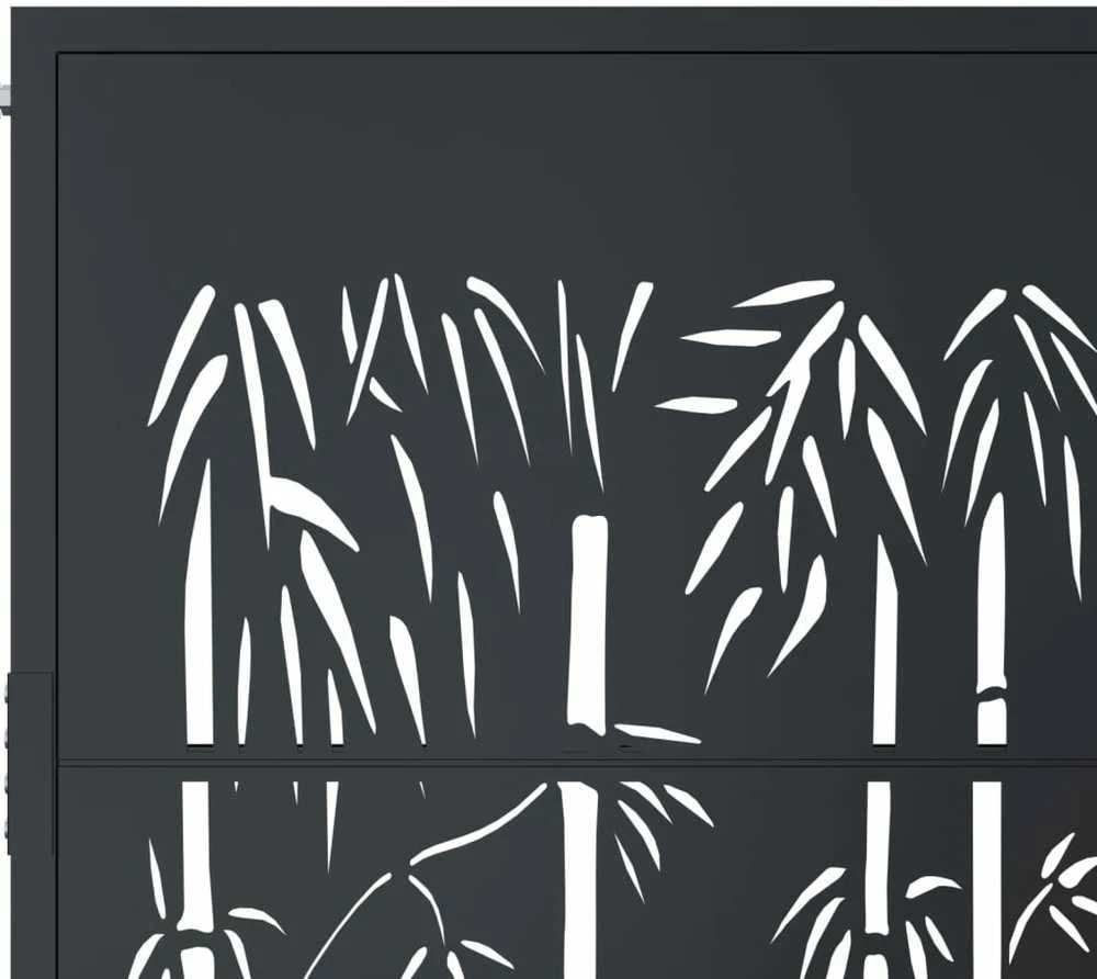 Sodo vartai, antracito, 105x130cm, plienas, bambuko dizaino