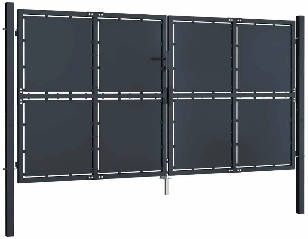 Sodo vartai, antracito spalvos, 300x125cm, plienas