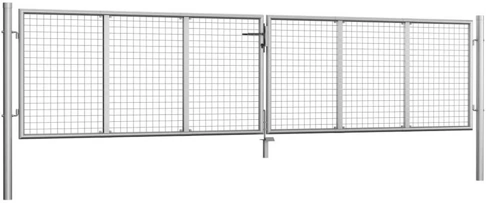 Sodo vartai, sidabrinės sp., 415x125cm, galvanizuotas plienas