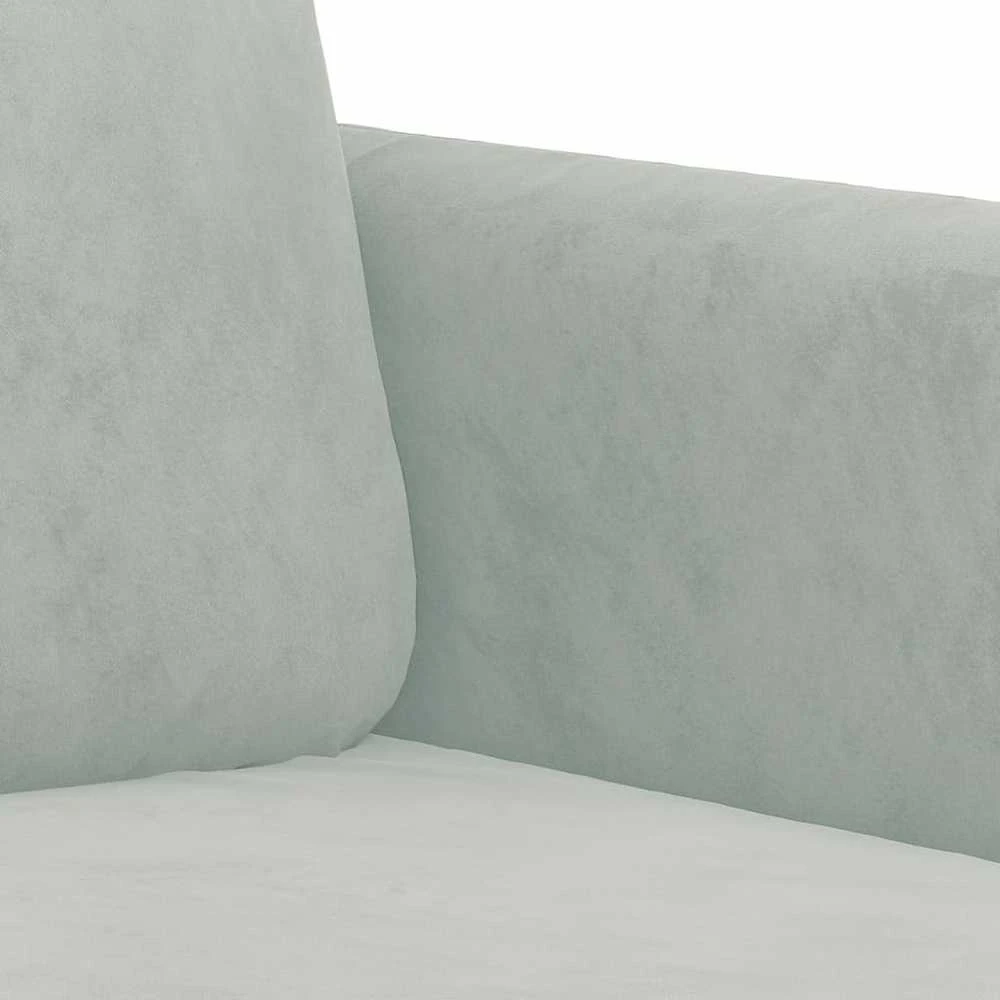 Sofa Sofos komplektas, 2 dalių, šviesiai pilkos spalvos, aksomas
