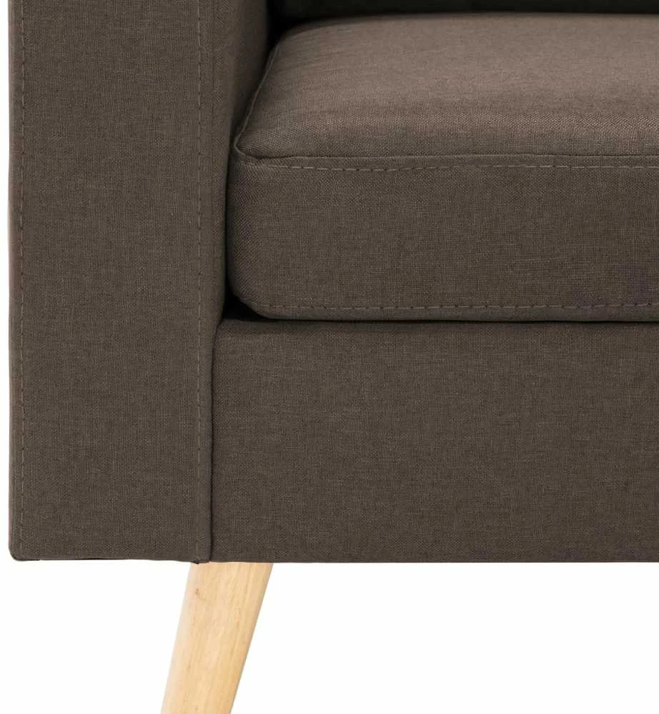 Sofa Sofos komplektas, 3 dalių, rudas, audinys (288695+288705)