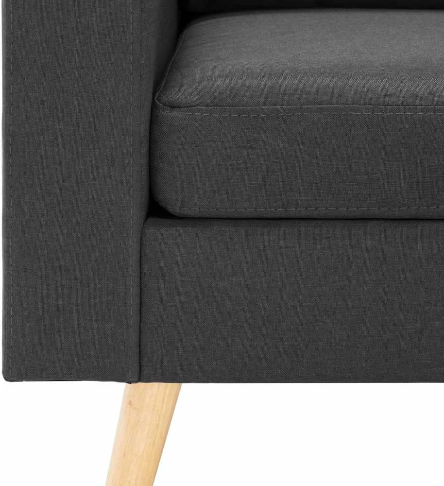 Sofa Sofos komplektas, 2 dalių, tamsiai pilkos spalvos, audinys