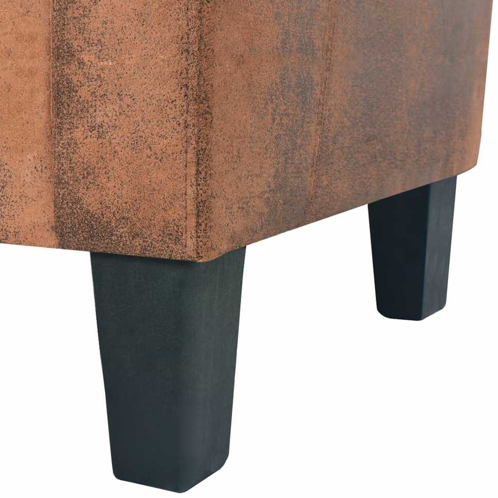 Sofa Sofų komplektas, 2vnt., dirbtinės zomšos odos, rudas