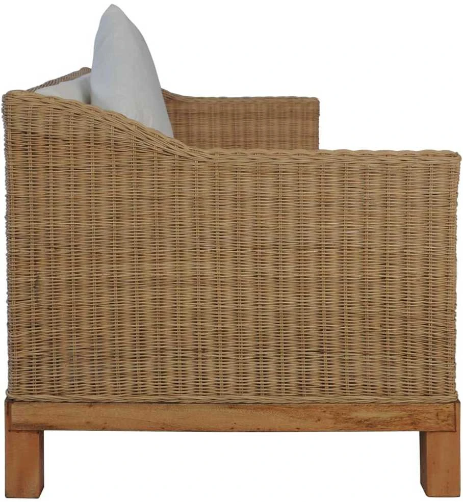 Sofa Sofų komplektas su pagalvėlėmis, 3 d., natūralus ratanas