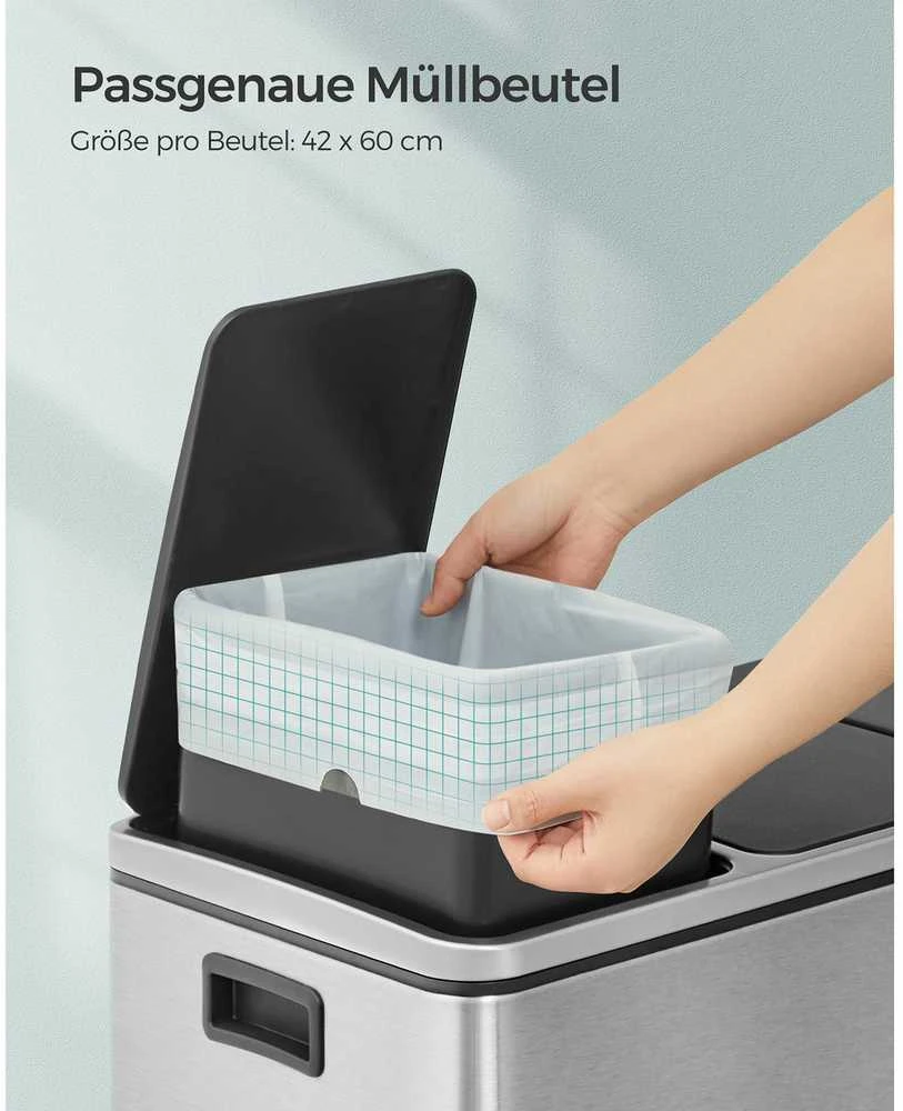 Songmics 15-20 litrų talpos šiukšliadėžių įdėklai su virvele 3 x 40 vnt.