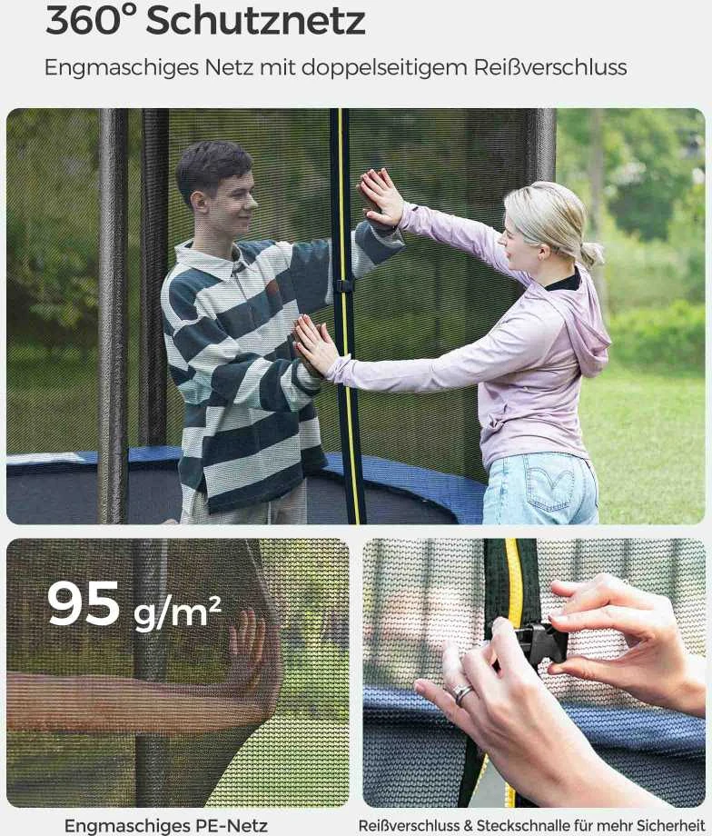 Songmics 244 cm juodai mėlynas batutas