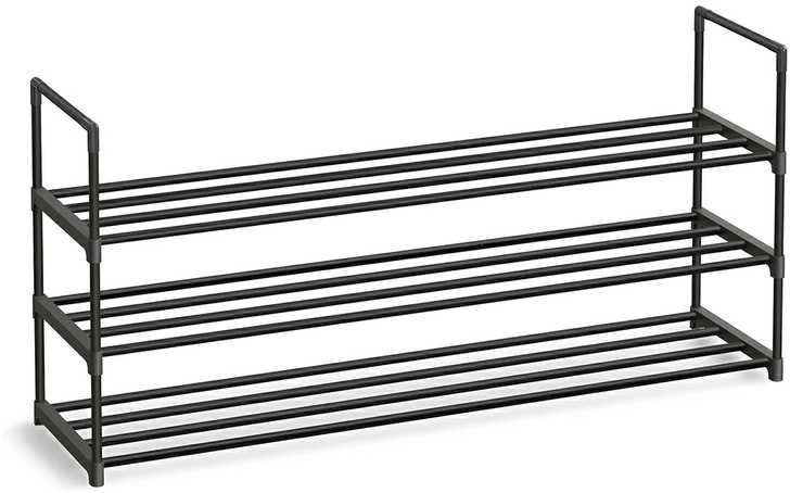 Songmics 3 lygių metalinė batų lentyna 30 x 116 x 55 cm, sukraunama viena ant kitos