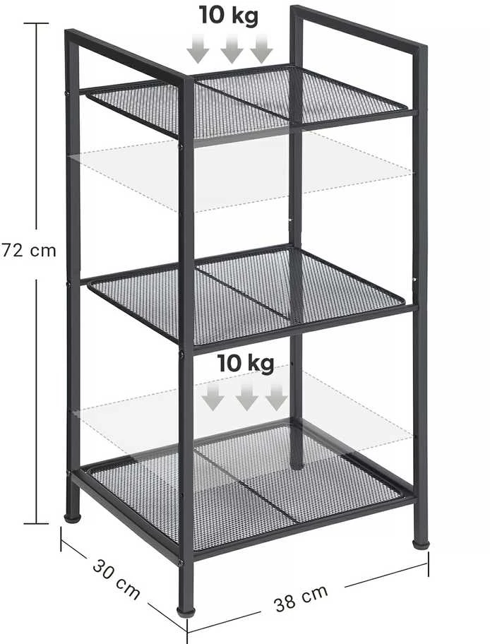 Songmics 3 lygių metalinė stovinti lentyna
