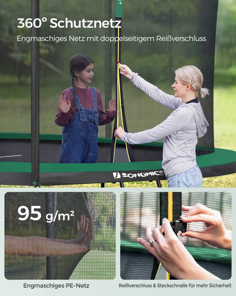 Songmics Apvalus batutas su paminkštintu rėmu