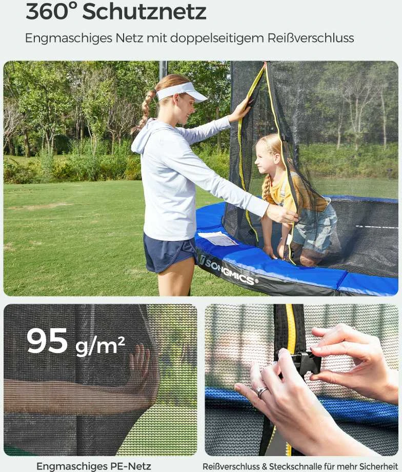 Songmics Trampolin 366 cm dunkelblau