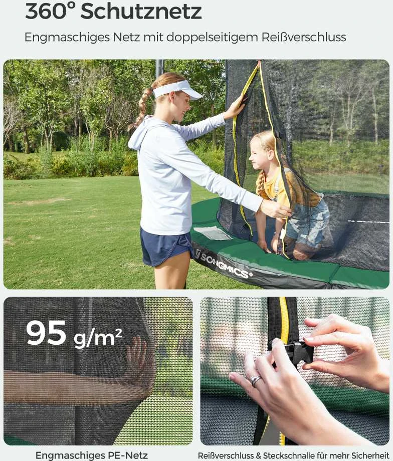 Songmics Didelis batutas Ø 366 cm su vidiniu tinklu