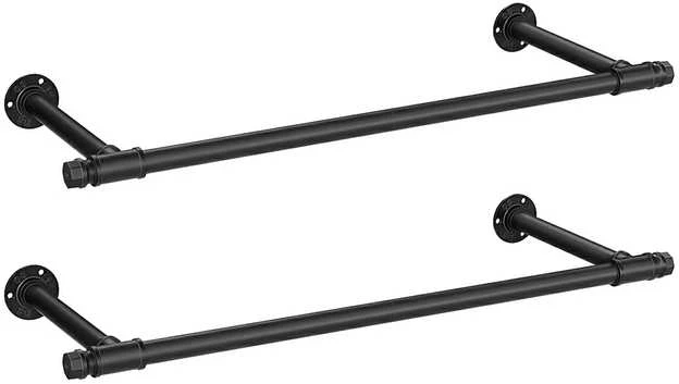 Songmics Drabužių kabykla prie sienos, 2 vnt., 30 x 84 x 7 cm, juoda