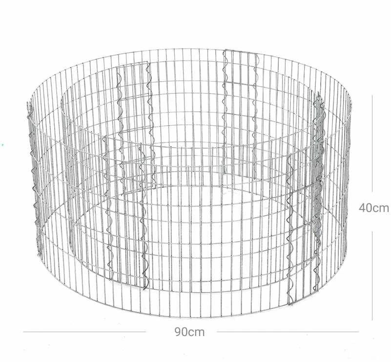 Songmics Gabionas Ø 90 cm, aukštis 40 cm