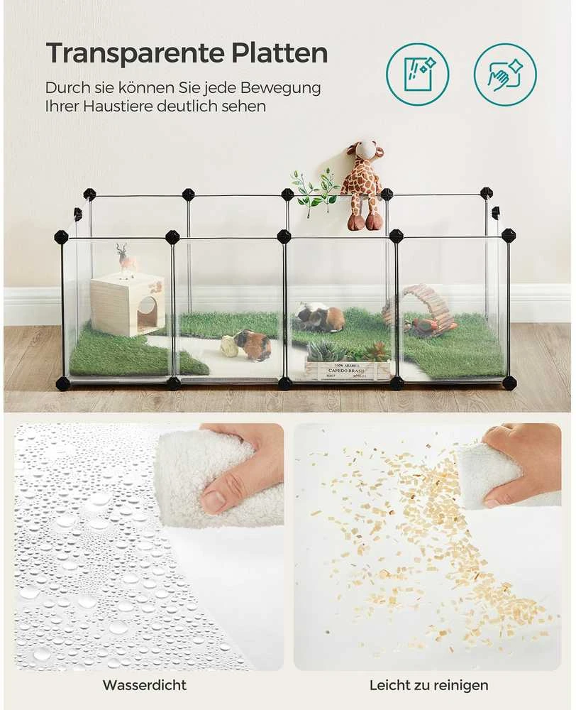 Songmics Lauko aptvaras su baltomis plastikinėmis grindų plokštėmis