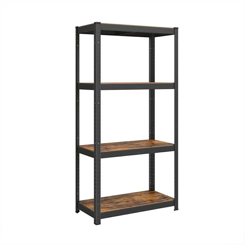 Songmics Reguliuojama stovinti lentyna su 4 lentynomis 40 x 80 x 160 cm vintažinė ruda-juoda