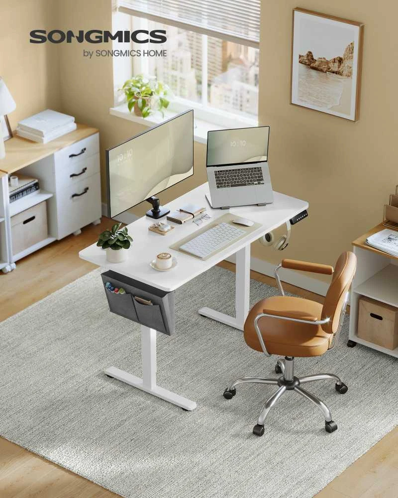 Songmics Reguliuojamo aukščio elektrinis stalas 60 x 120 x (72-120) cm