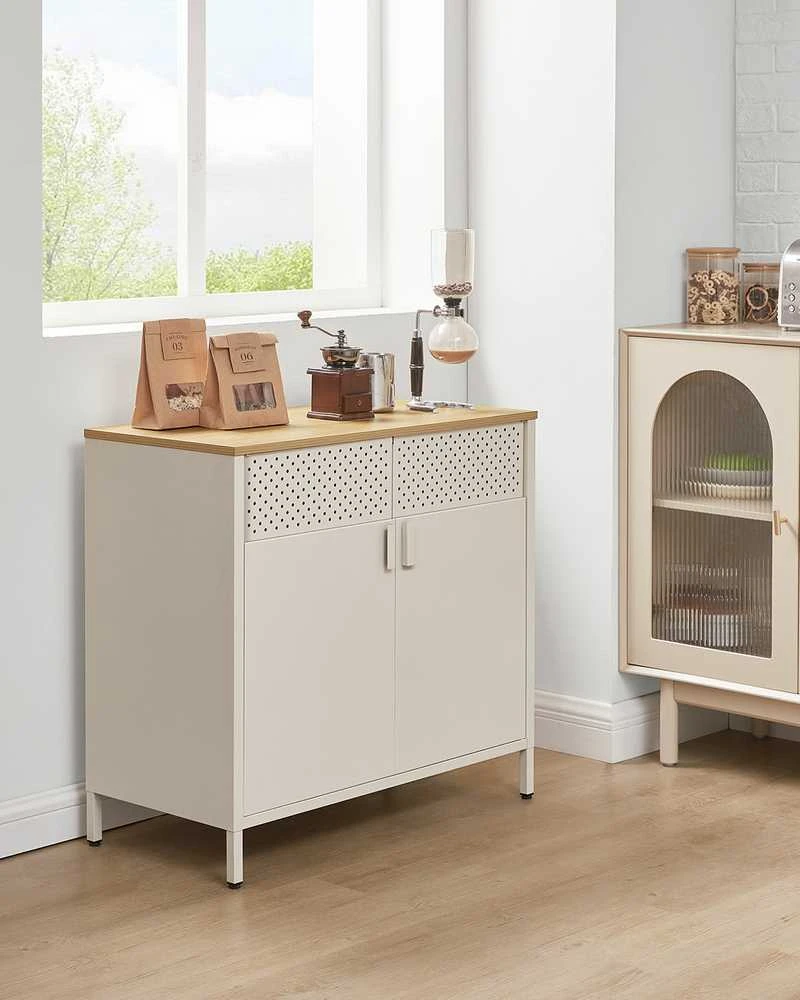 Songmics Sandėliavimo spintelė 40 x 80 x 76 cm smėlio smėlio spalvos - natūrali smėlio spalva