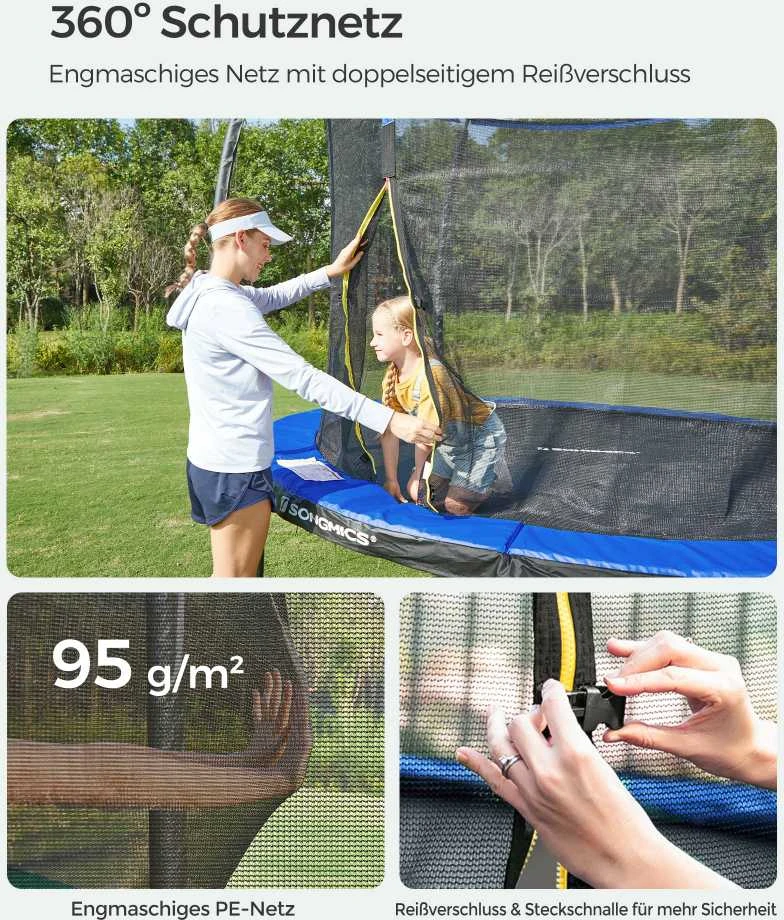Songmics Gartentrampolin mit Netz Ø 366 cm