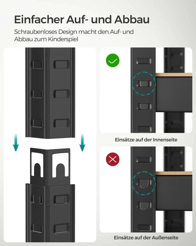 Songmics Stovinti lentyna 40 x 80 x 160 cm su 4 reguliuojamomis lentynomis