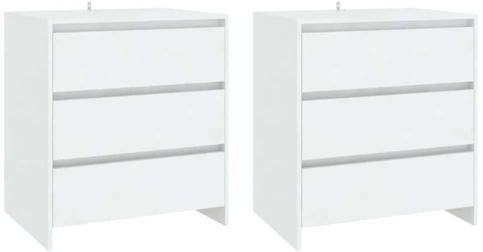 Šoninė spintelė, 3 dalių, baltos spalvos, apdirbta mediena