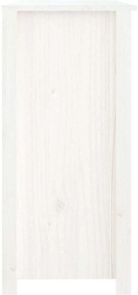 Šoninė spintelė, balta, 100x35x74cm, pušies medienos masyvas