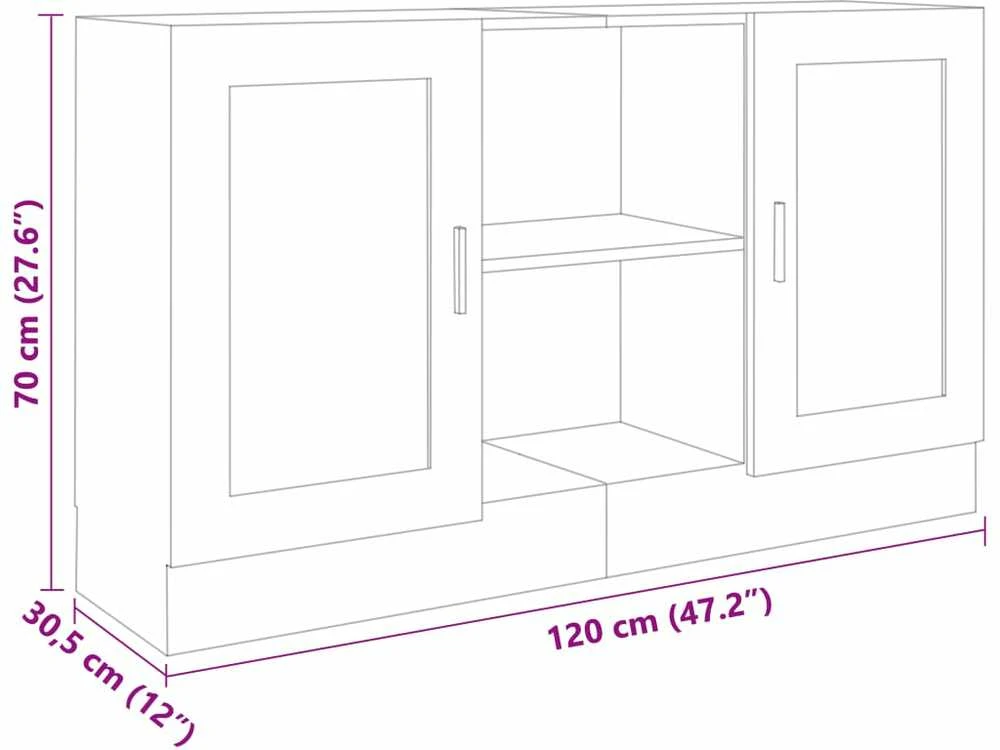 Šoninė spintelė, balta, 120x30,5x70cm, apdirbta mediena