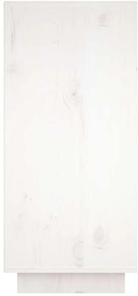 Šoninė spintelė, balta, 60x34x75cm, pušies medienos masyvas