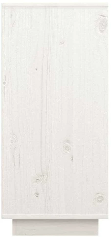 Šoninė spintelė, balta, 60x34x75cm, pušies medienos masyvas