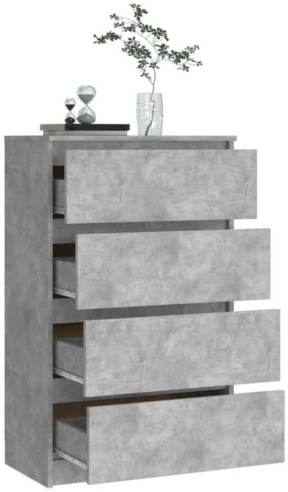 Šoninė spintelė, betono pilkos spalvos, 60x35x98,5 cm, mediena