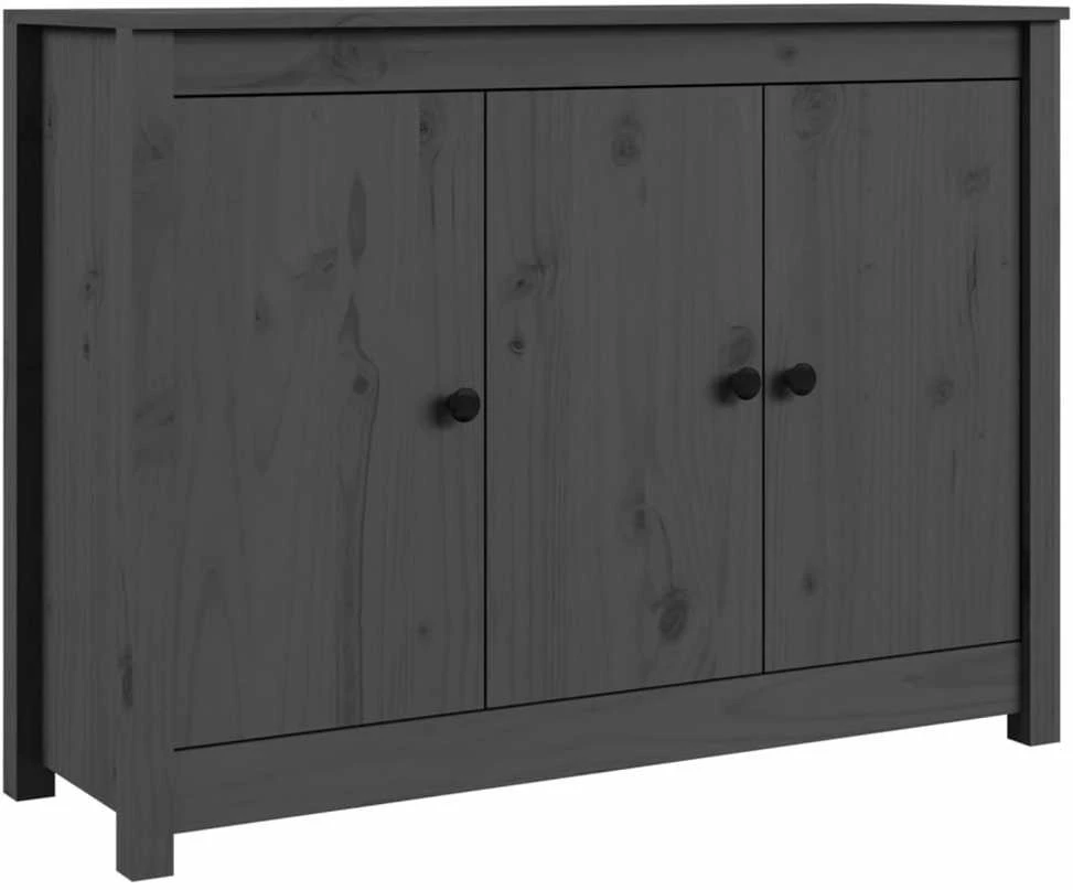 Šoninė spintelė, pilka, 100x35x74cm, pušies medienos masyvas