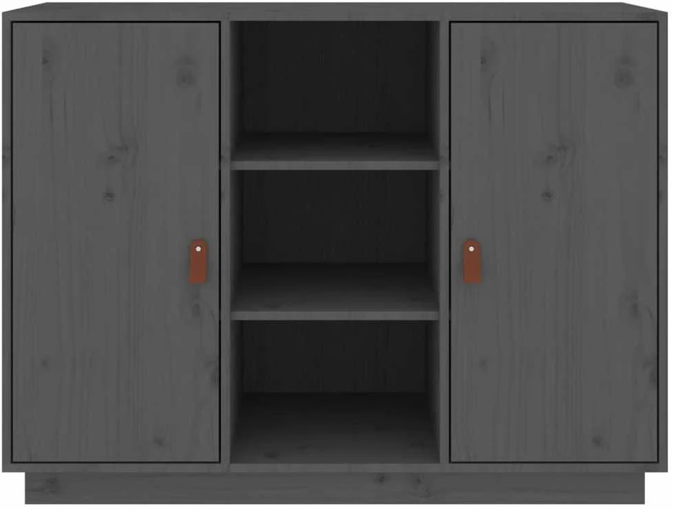 Šoninė spintelė, pilka, 100x40x75cm, pušies medienos masyvas