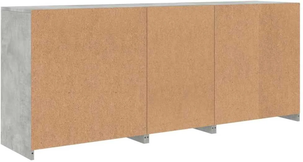 Šoninė spintelė su LED lemputėmis, betono pilka, 162x37x67cm