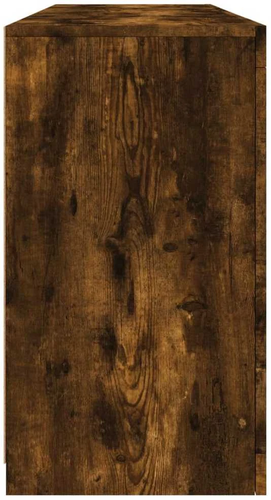 Šoninė spintelė su LED lemputėmis, dūminio ąžuolo, 163x37x67cm