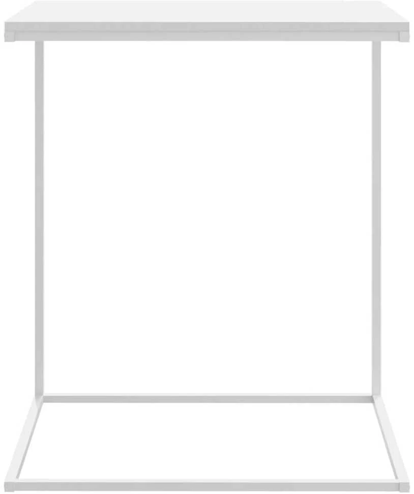 Šoninis staliukas, baltos spalvos, 55x35x66cm, mediena