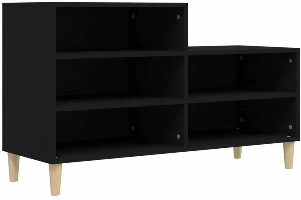 Spintelė batams, juodos spalvos, 102x36x60cm, apdirbta mediena