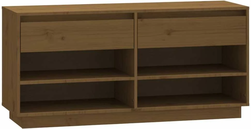Spintelė batams, medaus ruda, 110x34x52cm, pušies masyvas