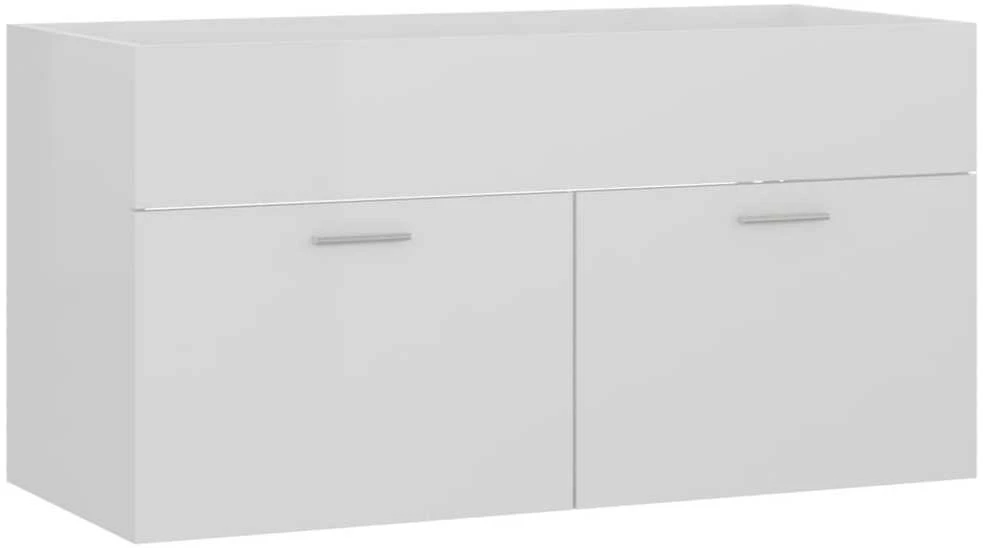 Spintelė praustuvui, balta, 90x38,5x46cm, MDP, ypač blizgi