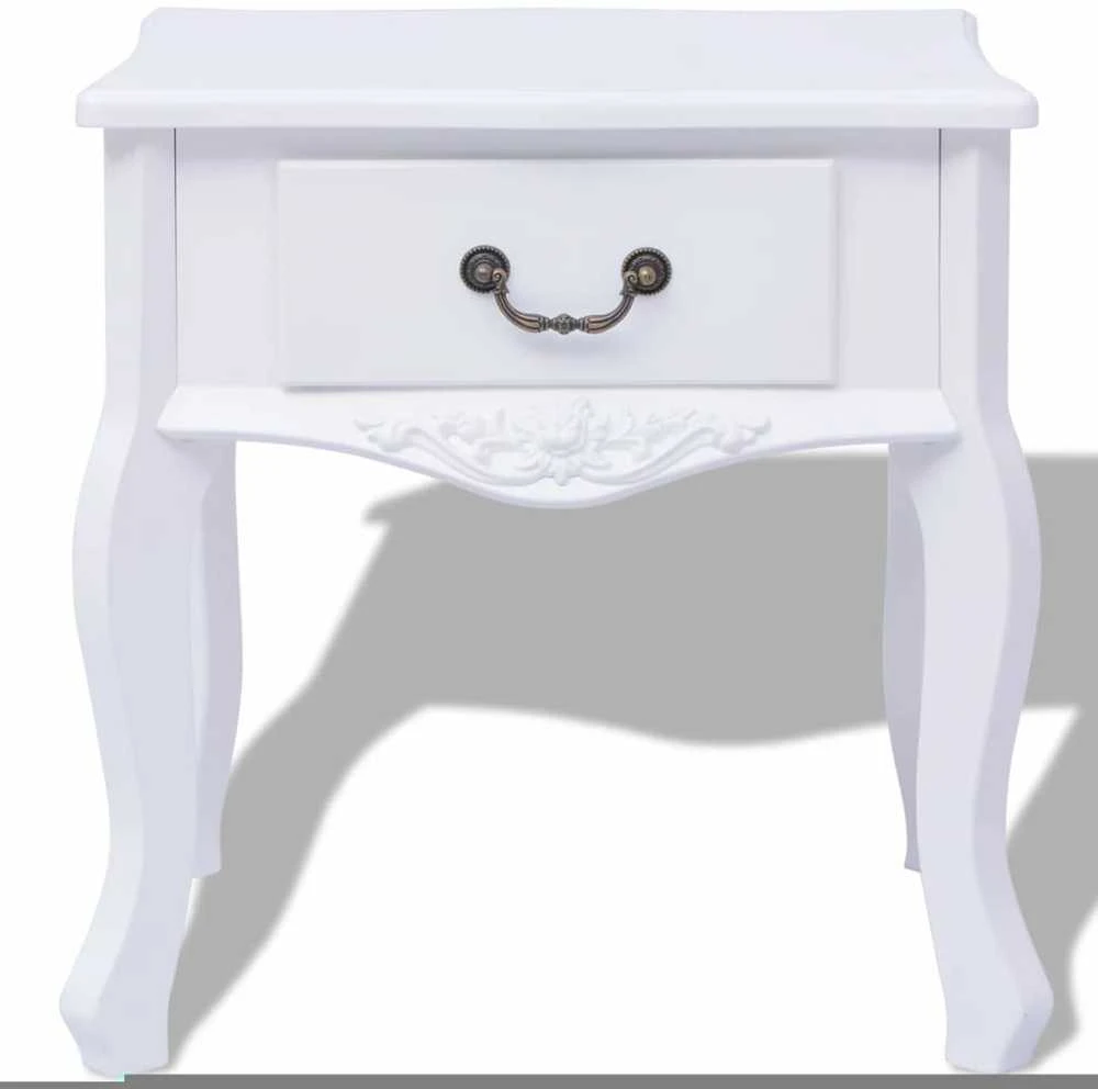 Spintelė prie lovos, 2 vnt., MDF, balta