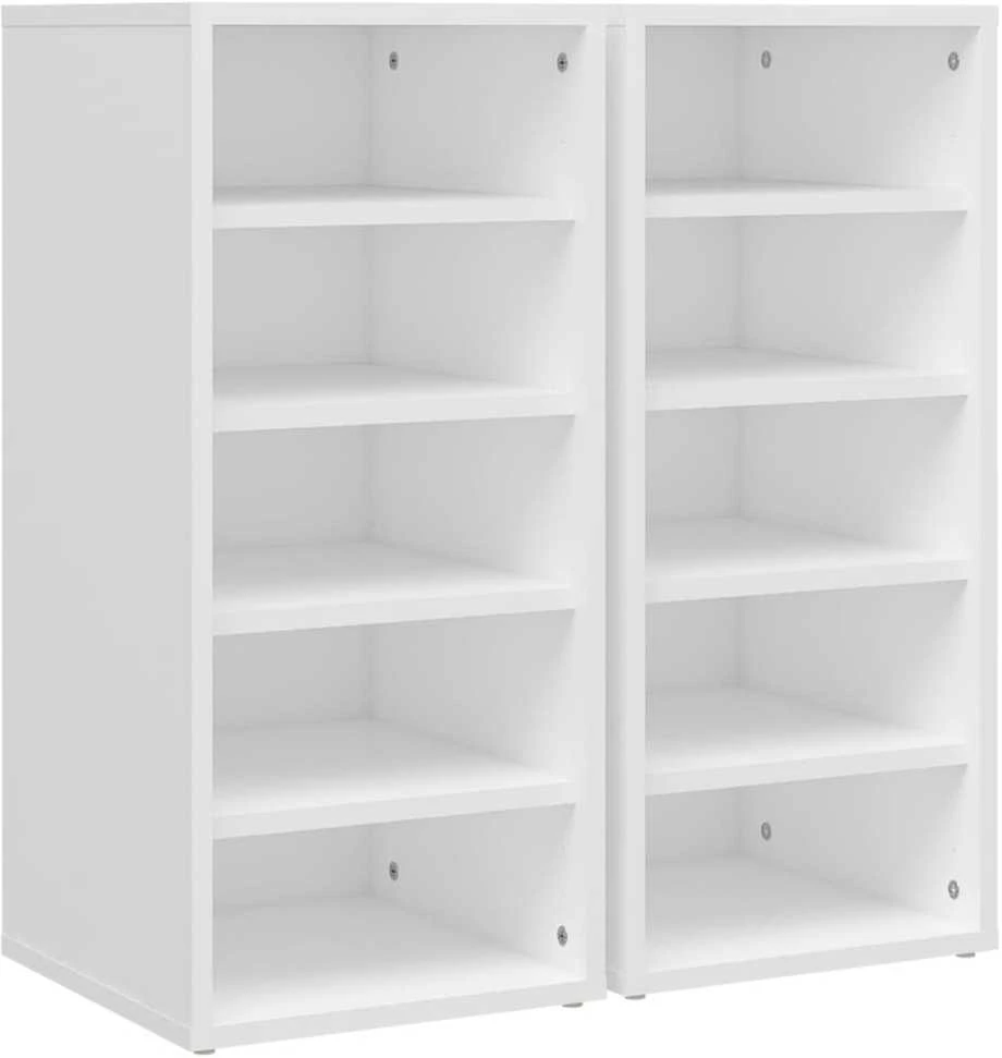 Spintelės batams, 2vnt., baltos, 31,5x35x70cm, apdirbta mediena
