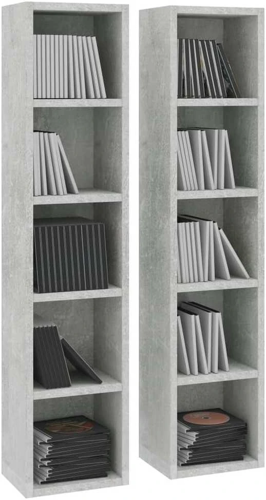 Spintelės kompaktiniam diskam, 2vnt., pilkos, 21x16x93,5cm, MDP