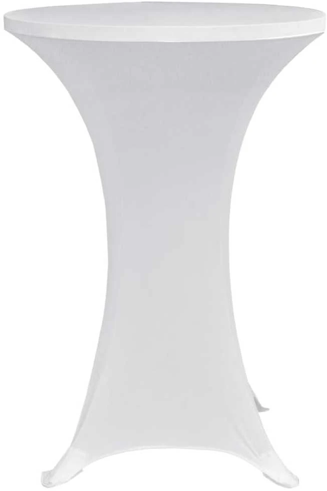 Staltiesės baro stal., 4vnt., baltos sp., 60cm skersm., įtemp.
