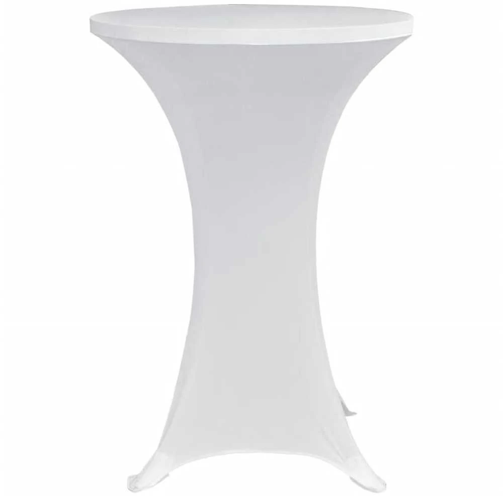 Staltiesės baro stal., 4vnt., baltos sp., 70cm skersm., įtemp.