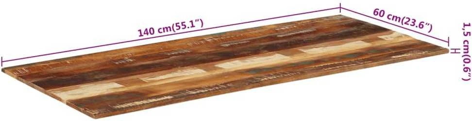 Stalviršis, 60x140cm, medienos masyvas, 15-16mm, stačiakampis