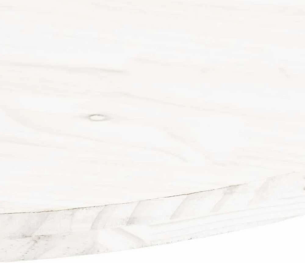Stalviršis, baltas, 100x50x2,5cm, pušies masyvas, ovalus
