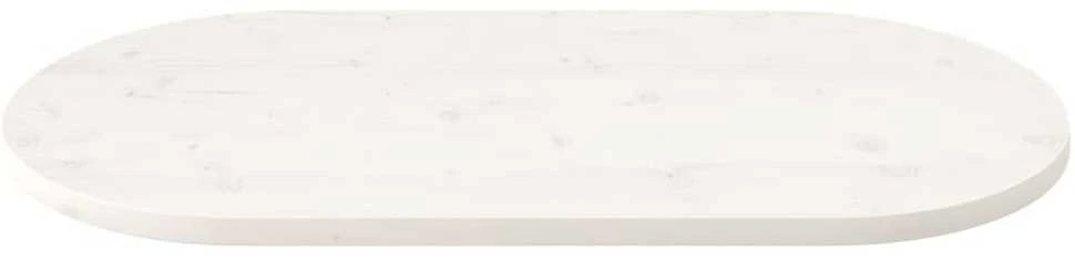 Stalviršis, baltas, 110x55x2,5cm, pušies masyvas, ovalus