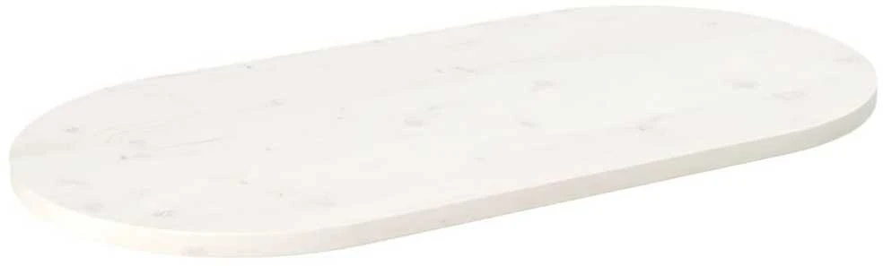 Stalviršis, baltas, 110x55x2,5cm, pušies masyvas, ovalus