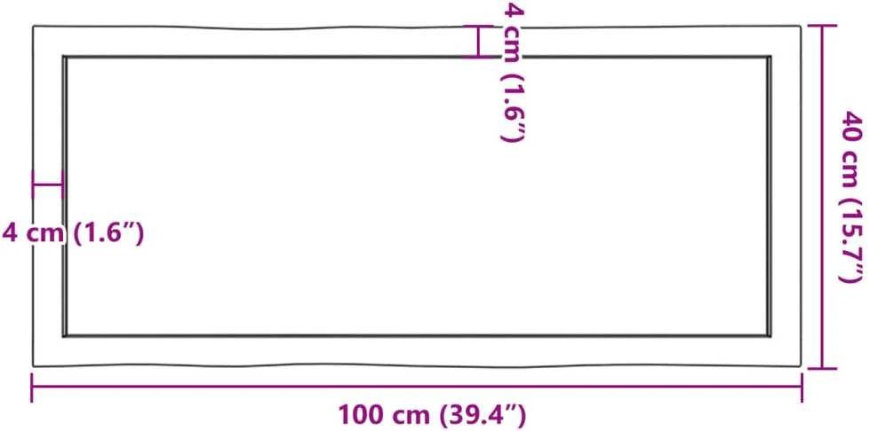 Stalviršis, tamsiai ruda, 100x40x(2-6) cm, medienos masyvas
